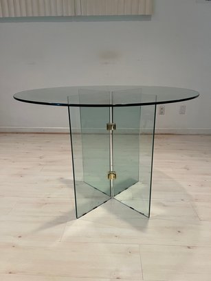 Charles Hollis Jones Style Round Glass Table