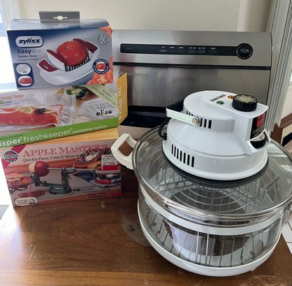 Food Saver, Extra Bags, Apple Slicer, Easy Slice And Deco Sonic Convection Roaster