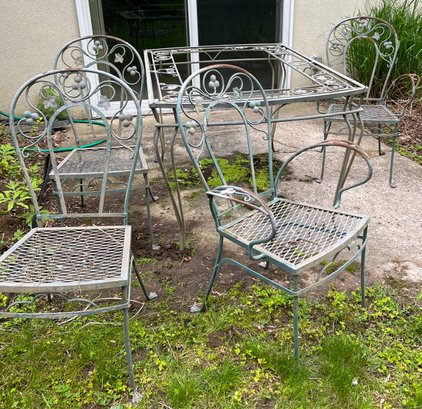 Vintage Salterini Wrought Iron Table And Chairs