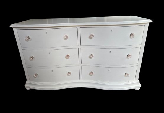 Solid Wood White Dresser With Pink Knobs