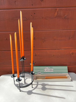 Contemporary Candle Holder And Slims Candle Sticks
