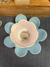 6 Floating Blossom Lite (blue And White), Votive Candle Holders And. Glass Decor Beads