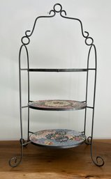 Metal And Ceramic 3 Tier Stand