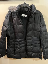 Calvin Klein XL Grey Fur Around Hood