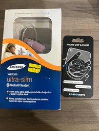 Phone Grip/stand And Samsung WEP350 Ultra Slim Bluetooth Set Brand New In Boxes