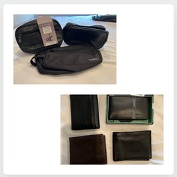 Lot Of Mens Wallets Most Are Leather And 3 Shaving Bags