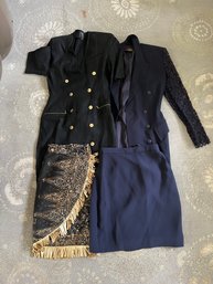 Lolita Lempicka Dress Size 38 & Blazer Size 38 And Zang Toi Skirt Size 6, And Sarah Phillips NY Skirt Size 6