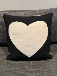 Heart/peace Sign Black And White Pillow