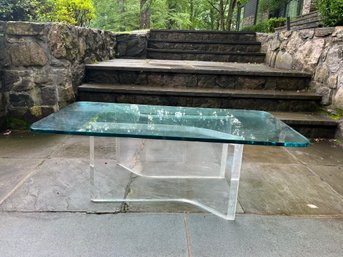 Lucite And Glass Iceberg Table