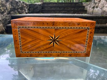 Cigar Humidor Box With Elegant Marquetry Inlays