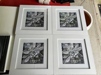 4- Square White Picture Frames