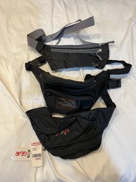 2 Fanny Packs (one New) And Travel Pouch