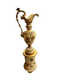 Italian Plaster Urn And Stand