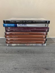 DVDs: Pilates, Yoga, The Wills Of Gods, And School Base Algebra, Geometry And More