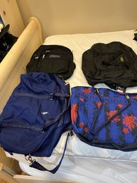 Bags: Polo Duffels, Jansport Backpack And Boss/malfia Carryall. Good Condition