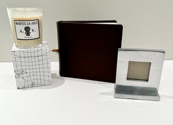 Mantes-la-jolie Candle, Silver Picture Frame And Photo Book