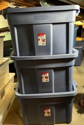 3-Rubbermaid Storage Containers Large 25 Gallon