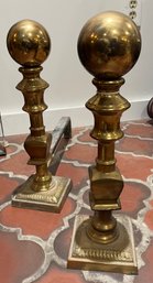 Set Of Brass Andirons