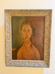 AMEDEO MODIGLIANI, Girl With Braids Reproduction Painting/print