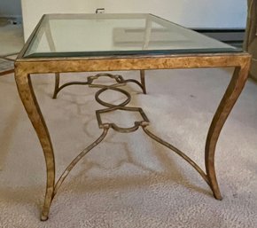 Glass And Brass Coffee Table