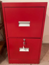 Red Metal File Cabinet