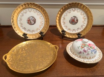 Atlas Fine Chinaware, Jesse Deab Gold Plate, And Staffordshire Fine Bone China Butter Dish