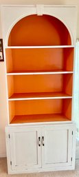 Funky Wood Shelf With Orange Back (2)