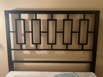 West Elm Queen Black Head Board With Metal Bed Frame