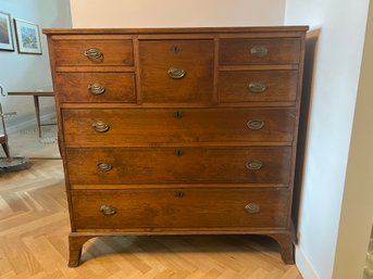 American Federal Walnut Bonnet Antique Mens Dresser