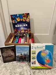 Childrens Books: Roblox, Dahl, And A World Globe Plastic Puzzle.