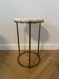 Marble And Brass Side Table