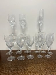6-champagne Glasses And 8 Wine Glasses