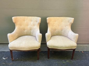 2 Beautiful Beige Accent Chairs