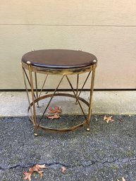 Metal And Wood Drum Table