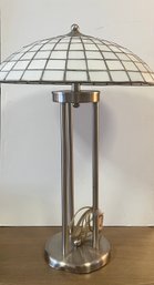 Tiffany Style Stainless Steel Base Lamp