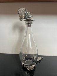 Pewter Alligator And Crystal Decanter