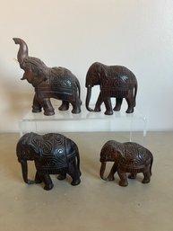 4- Hand Carved Elephants Made In India