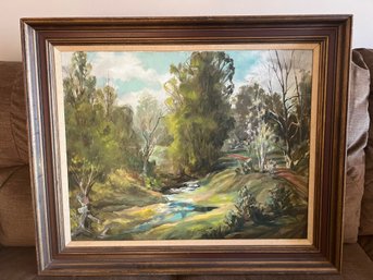 Forest With Creek Signed Newman