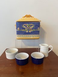 Emilie Henry Ramekins, Portugal Creamer, Villa Della Luna Ceramic Box With Lid, And More