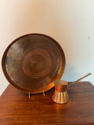 Copper Platter And Chocolate Pot