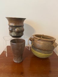 Mid Century Modern Studio Art Pottery And Planters