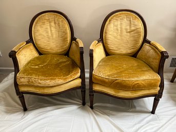 Vintage Pair Of Bergeres Chairs By John Widdicomb Grand Rapids