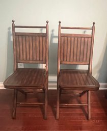 2 Wood Folding Chairs