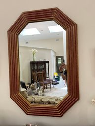 Red And Gold Wood Mirror