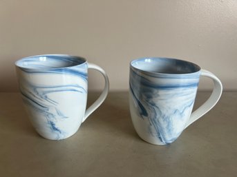 2 Blue Swirl Mugs