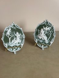 2-Schafer & Vater Of Volkstedt Jasper Ware Plate