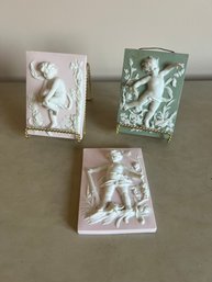 3-Vintage Arnart Creations Cherub Wall Plaque