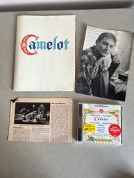 Signed 1960s Musical Camelot, Newspaper Clipping And CD Julia Andrews And Richard Burton