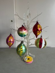 Vintage Glass Ornaments: Balls, Tear Drops With Leaves And More