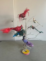 Vintage Bird Ornaments: Red, Purple And More